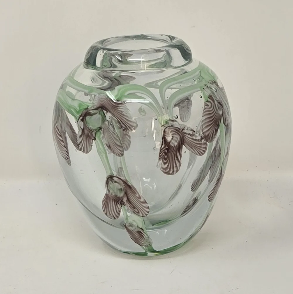 Vtg handblown glass cabinet vase lundberg studio “Daniel Salazar” style unmarked